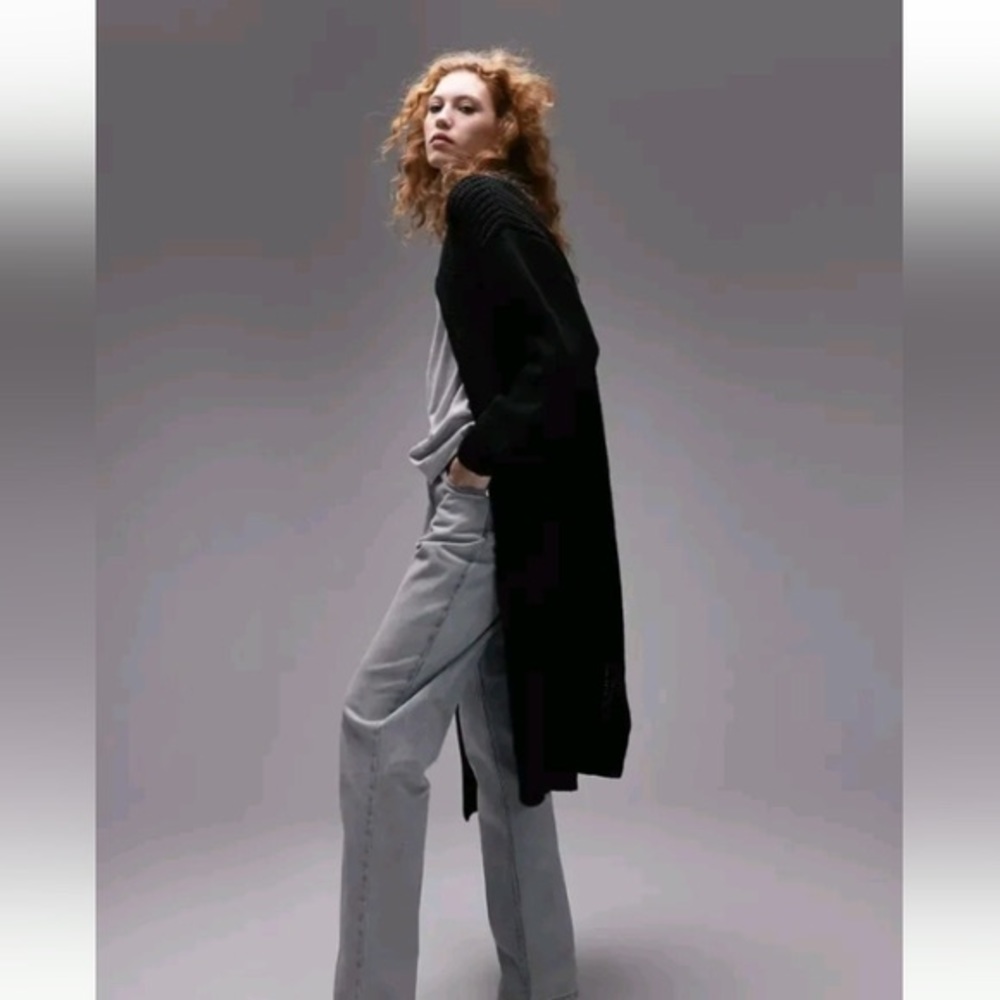 NWT top shop mixed stitch longline cardigan